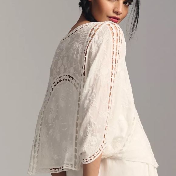 ANTHRO LACE-INSET KIMONO  (O/S) - Picture 2 of 5